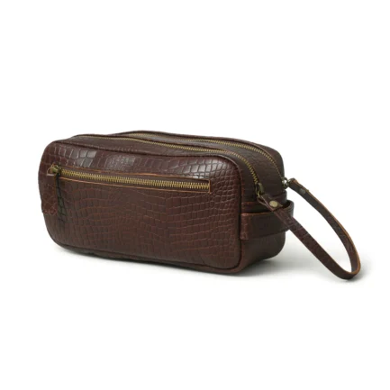 Croco Leather Toiletry Bag - Image 5