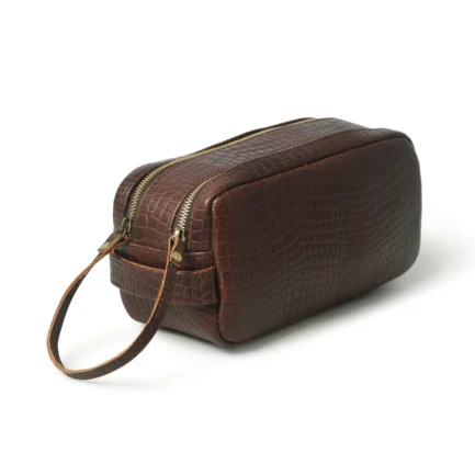 Croco Leather Toiletry Bag