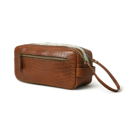 Leather Groomsmen Gift - Leather Toiletry Bag - Image 4