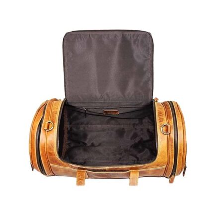 BARREL STYLE TRAVEL LEATHER DUFFLE BAG - Image 2