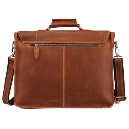 GENUINE LEATHER RETRO BUSINESS SINGLE SHOULDER BAG - Image 5