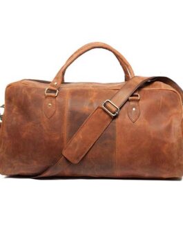 BROWN GENUINE LEATHER DUFFEL BAG | WEEKENDER LEATHER BAG