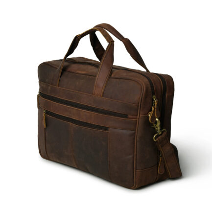 BRIEFCASE LEATHER BAG | GENUINE SIDE MESSENGER BAGS - Image 3