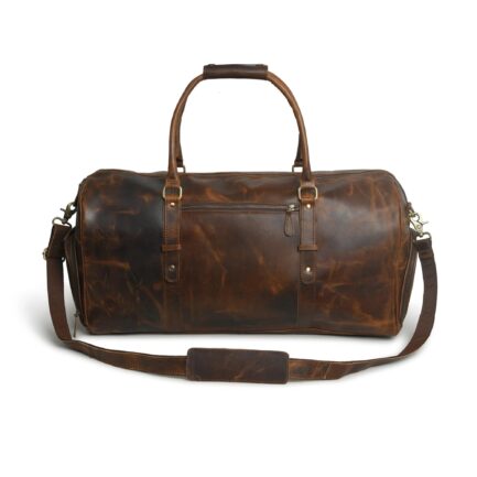 BROWN LEATHER DUFFLE BAG | BUFFALO LEATHER BAG FOR MEN