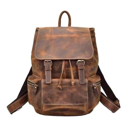 VINTAGE LEATHER BROWN BAG | UNISEX LEATHER BACKPACK