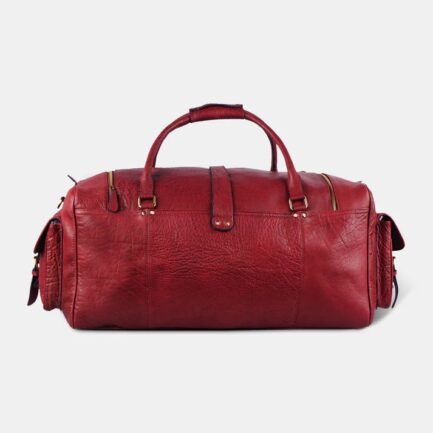 DUFFLE BURGUNDY LEATHER BAG 24 INCHES - Image 4