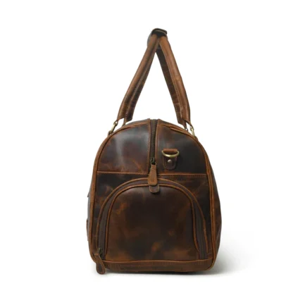 BROWN LEATHER DUFFLE BAG | BUFFALO LEATHER BAG FOR MEN - Image 2