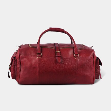 DUFFLE BURGUNDY LEATHER BAG 24 INCHES