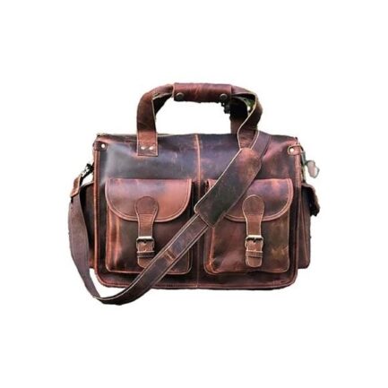 BRIEFCASE LAPTOP BAG | LEATHER CROSSBODY BAG - Image 2