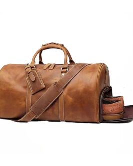 HANDMADE DUFFLE LEATHER BAG | WEEKEND VACATION BAG