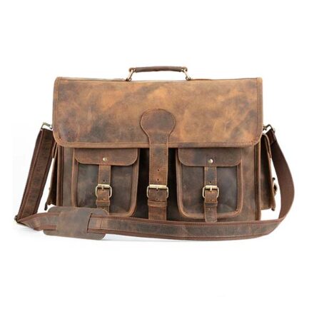 GENUINE LEATHER BAG | FULL GRAIN LEATHER BRIEFCASE - Image 6