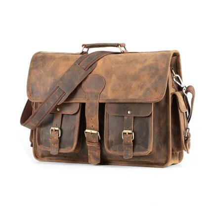 GENUINE LEATHER BAG | FULL GRAIN LEATHER BRIEFCASE - Image 3