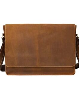 GENUINE LEATHER RETRO BUSINESS SINGLE SHOULDER BAG