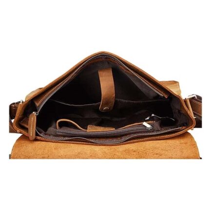 GENUINE LEATHER RETRO BUSINESS SINGLE SHOULDER BAG - Image 3