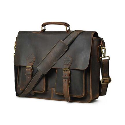 VINTAGE LEATHER BRIEFCASE BAG | FULL GRAIN LEATHER BAG - Image 5