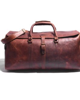 GRAIN LEATHER DUFFLE BAG | LEATHER WEEKENDER BAG