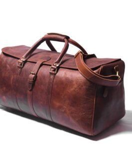 GRAIN LEATHER DUFFLE BAG | LEATHER WEEKENDER BAG