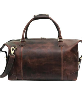 BUFFALO LEATHER BURGUNDY BAG | HANDMADE DUFFLE BAG