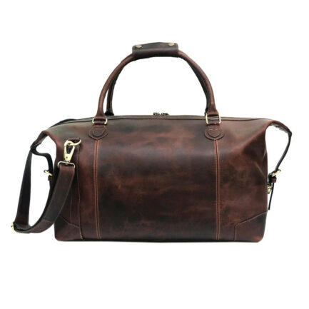 BUFFALO LEATHER BURGUNDY BAG | HANDMADE DUFFLE BAG