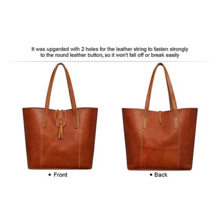 ORANGE VINTAGE LEATHER HANDBAG FOR WOMEN - Image 4