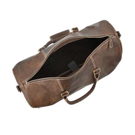 OVERNIGHT LEATHER DUFFLE BAG - BUFFALO LEATHER BAG - Image 4