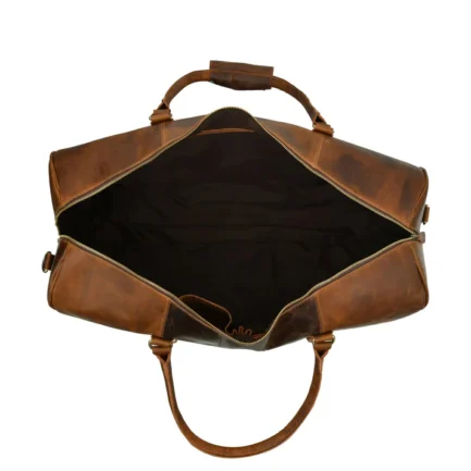 RETRO LOOK LEATHER DUFFLE BAG | TRAVELING LEATHER BAGS - Image 4