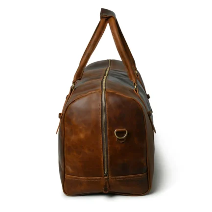 RETRO LOOK LEATHER DUFFLE BAG | TRAVELING LEATHER BAGS - Image 5