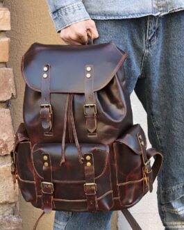 Vintage Explorer Leather Backpack