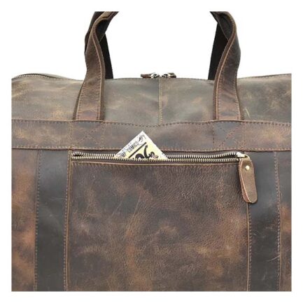 TRAVEL DUFFEL BAG | HEAVY DUTY GENUINE LEATHER BAG - Image 4