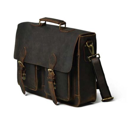 VINTAGE LEATHER BRIEFCASE BAG | FULL GRAIN LEATHER BAG - Image 2